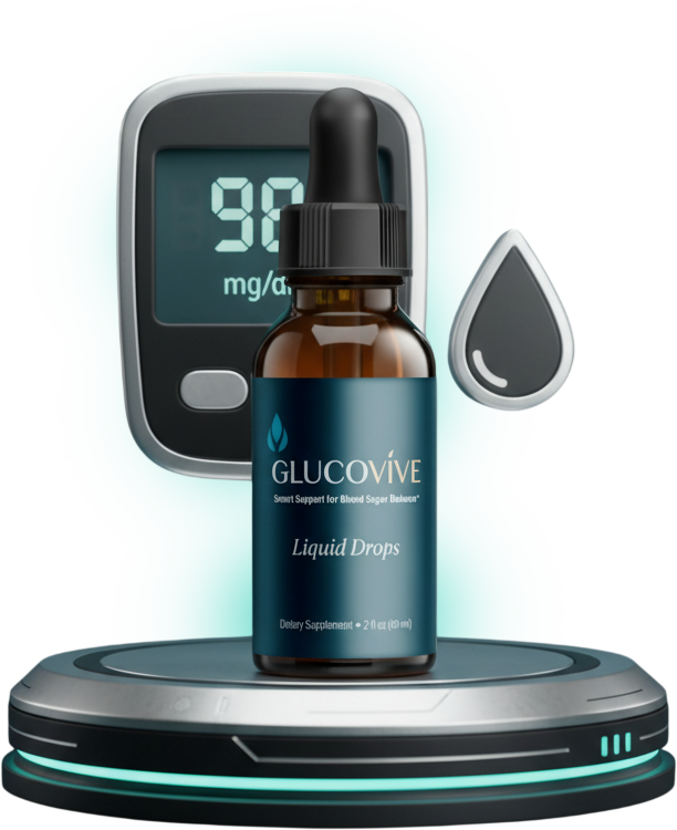 GlucoVive blood sugar support liquid drops bottle
